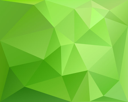 Abstract polygonal geometric background, green colored, vector