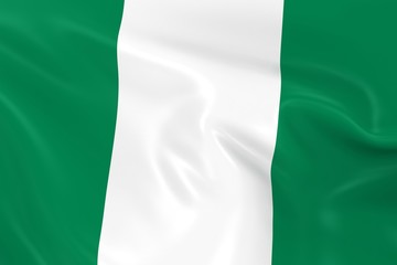 Waving Flag of Nigeria - 3D Render of the Nigerian Flag with Silky Texture