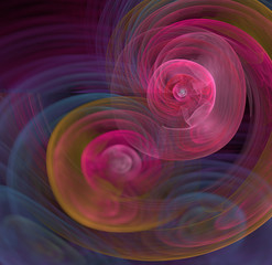 Obraz premium Abstract black and pink background with rainbow concentric spher