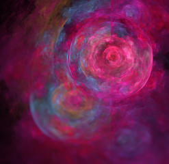 Abstract pink and purple fractal texture on black background