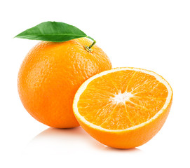 Orange fruit isolated on a white background.
