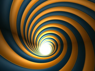 3d Orange And Blue Abstract Vortex