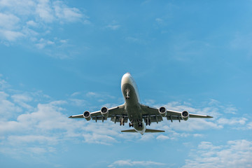 Clear airplane in the sky - Passenger Airliner / aircraft