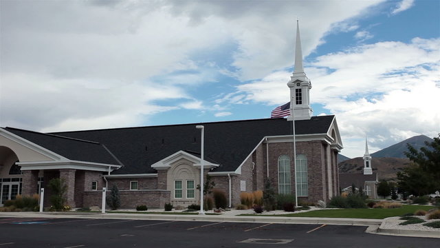 Mormon LDS chapel church buildings two in neighborhood HD 1550