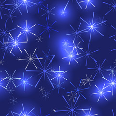 Fototapeta na wymiar dark blue background with stars or snowflakes