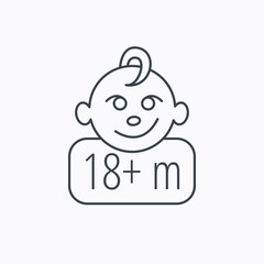 Baby face icon. Newborn child sign.