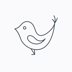 Bird with beak icon. Social media concept sign.
