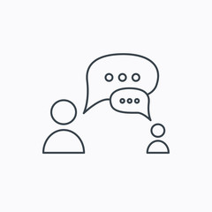 Dialog icon. Chat speech bubbles sign.