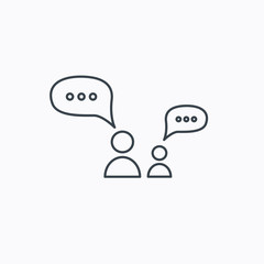 Dialog icon. Chat speech bubbles sign.