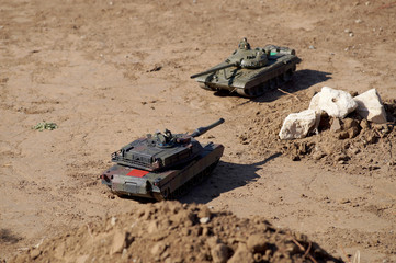 Tank duel on the ground