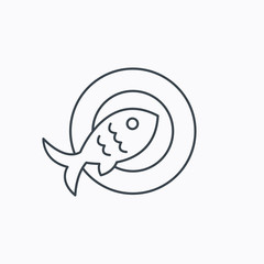 Fish icon. Fishing sign.