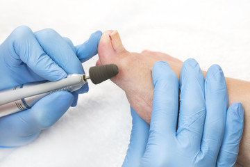 process of pedicure at beauty salon