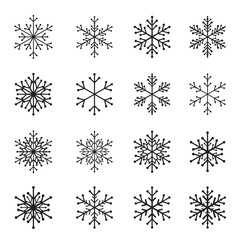 Collection of Black Snowflakes.
