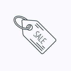Sale shopping tag icon. Discount label sign.