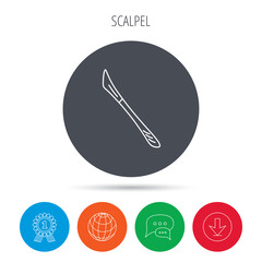 Scalpel icon. Surgeon tool sign.