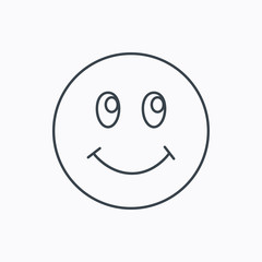 Smile icon. Positive happy face sign.
