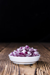 Portion of diced Red Onions