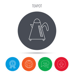 Teapot icon. Kitchen kettle sign.