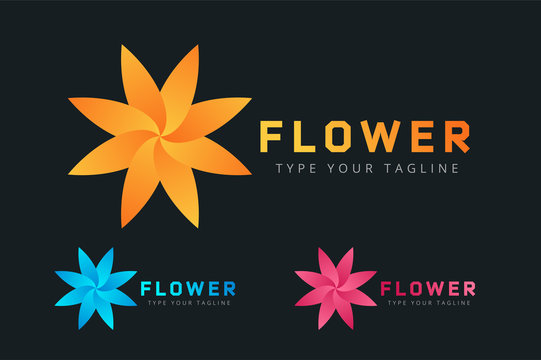 Abstract flower vector icon logo
