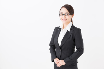 portrait of asian businesswoman on white background