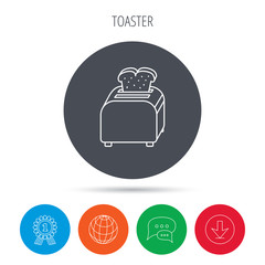 Toaster icon. Sandwich machine sign.