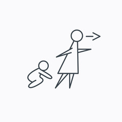 Unattended baby icon. Babysitting sign.