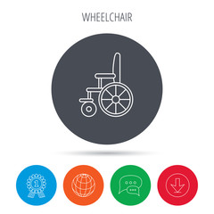 Wheelchair icon. Disabled traffic sign.