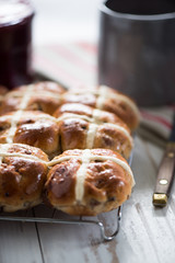 Fresh cross buns for breakfast