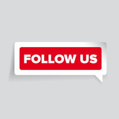 Follow us vector label