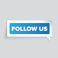 Follow us vector label