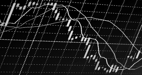 Finance trade data analysis. Computer screen live display. Online live finance business. Stock market quotes. Ticker board blue. Business data shown on computer screen. Stock market. Ticker board.