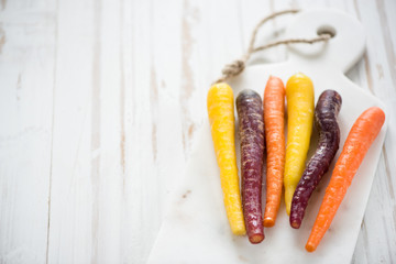 Market fresh vibrant colorful carrots