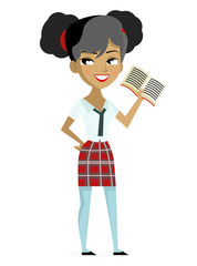 joven estudiante colegiala con un libro