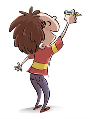 niño escribiendo