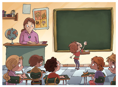 ni&ntilde;os en el colegio