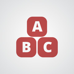 Flat red Abc Blocks icon