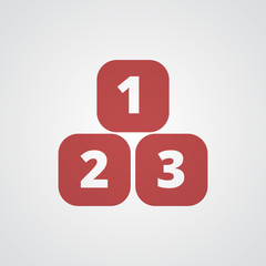 Flat red 123 Blocks icon