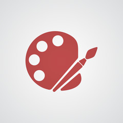 Flat red Palette icon