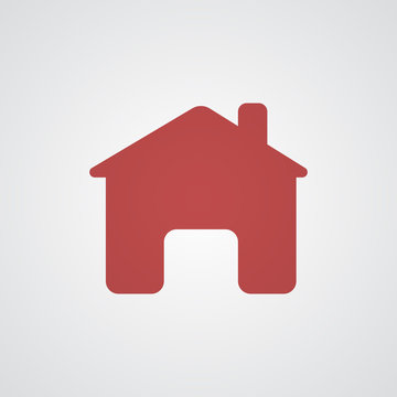 Flat red Home icon