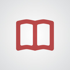 Flat red Book icon