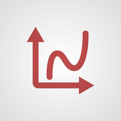 Flat red Graph icon
