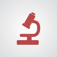 Flat red Microscope icon