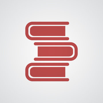 Flat red Books icon