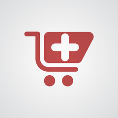 Flat red Pharmacy Store icon