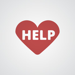 Flat red Defibrillator  icon