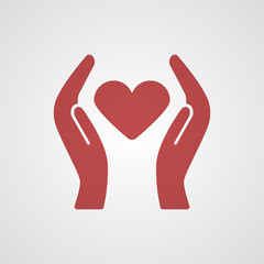 Flat red Heart Rate  icon