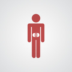 Flat red Kidneys icon