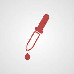 Flat red Pipette icon