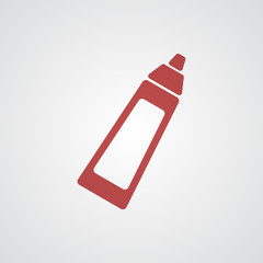 Flat red Baby Bottle icon