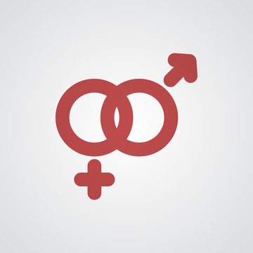 Flat red Gender icon